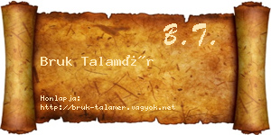 Bruk Talamér névjegykártya